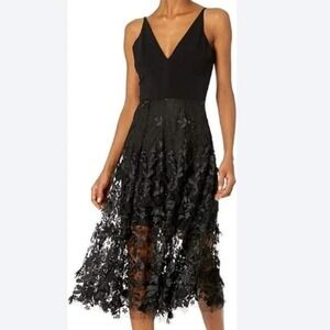 Dress the Population Black Lace Midi Dress